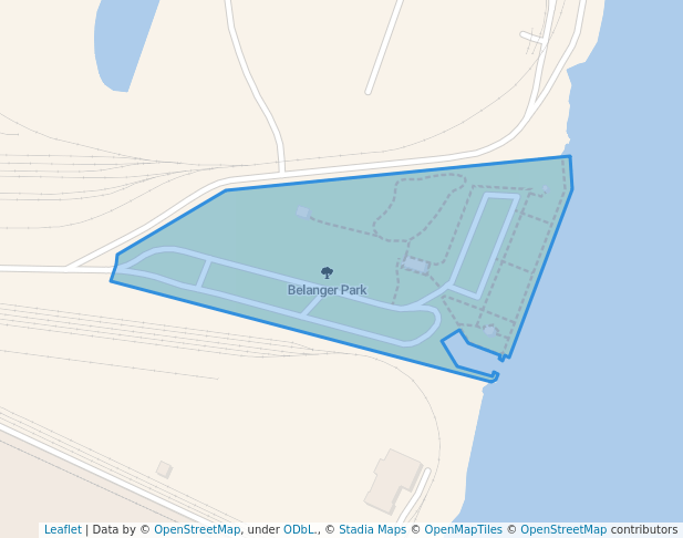 walking in Belanger Park map in River Rouge