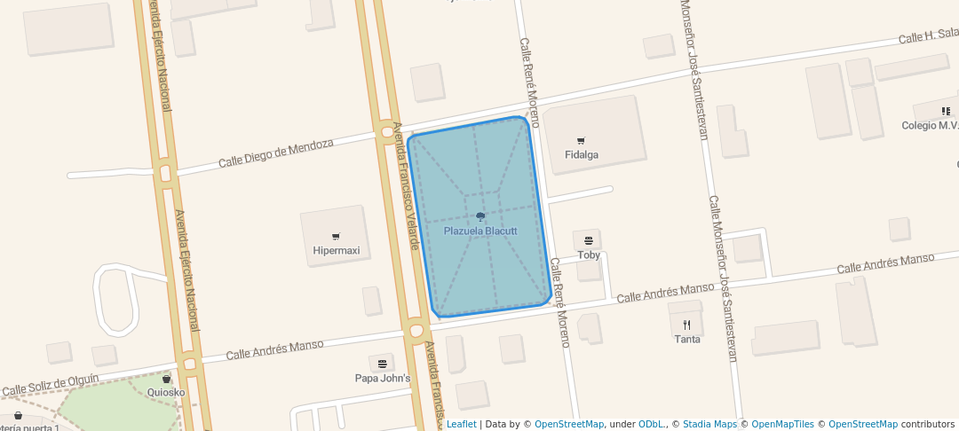 walking in Plazuela Blacutt map in Santa Cruz de la Sierra