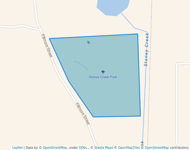 walking in Stoney Creek Park map in Fredonia