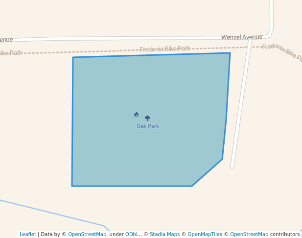 walking in Oak Park map in Fredonia