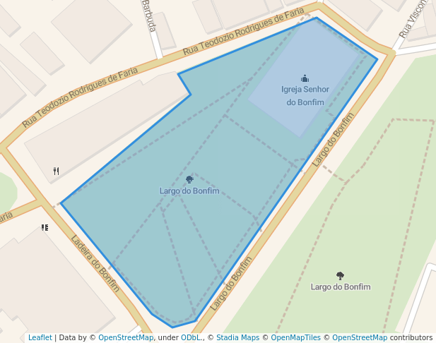 walking in Largo do Bonfim map in Salvador