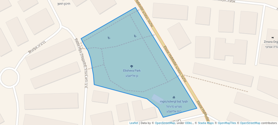 walking in גן אלישבע map in Jerusalem