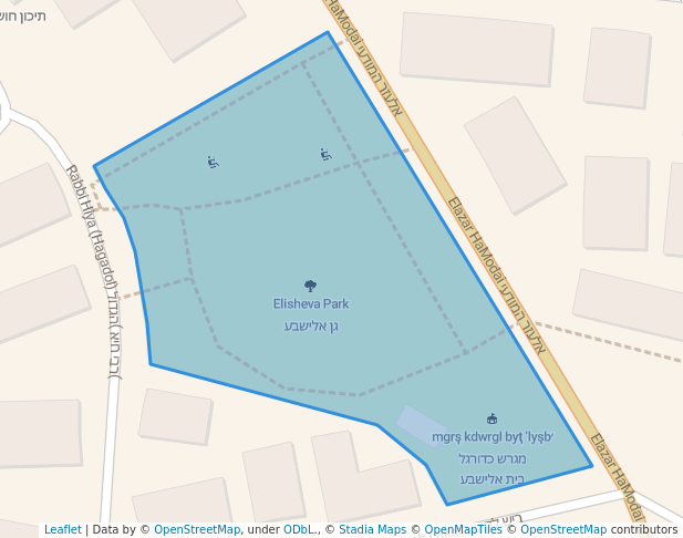 walking in גן אלישבע map in Jerusalem