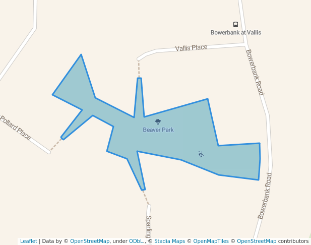 walking in Beaver Park map in Sidney