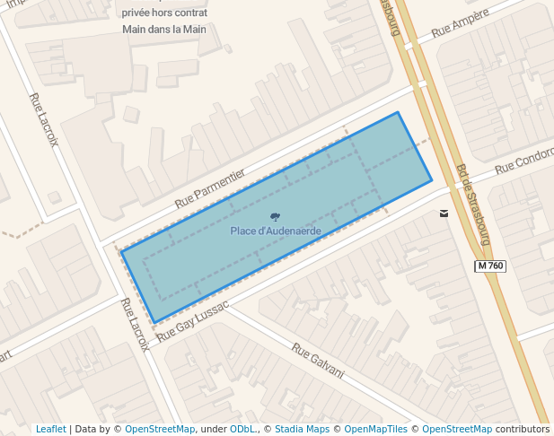 walking in Place d'Audenaerde map in Roubaix