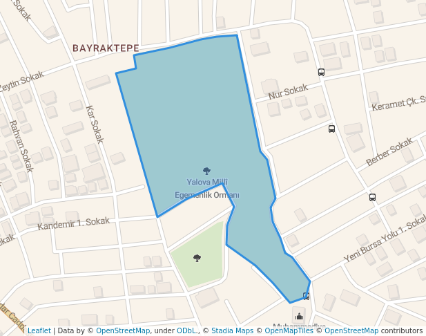 walking in Yalova Millî Egemenlik Ormanı map in Yalova