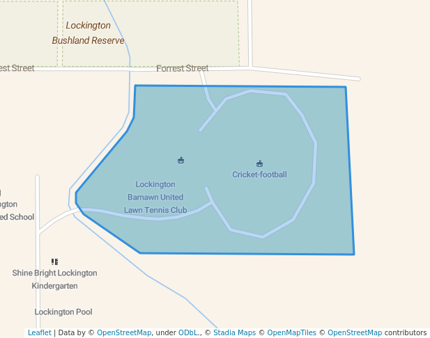 walking in Lockington Recreation Reserve map in Lockington