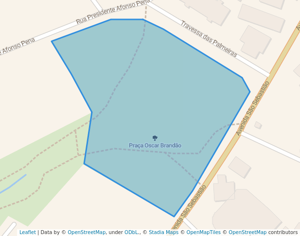 walking in Praça Oscar Brandão map in Cuiabá