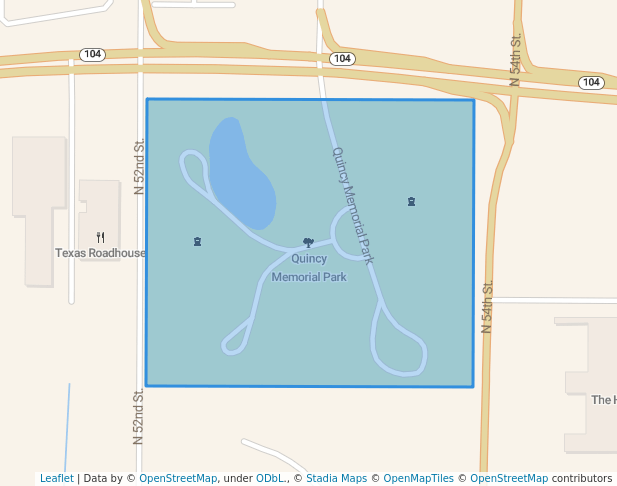 walking in Quincy Memorial Park map in Quincy