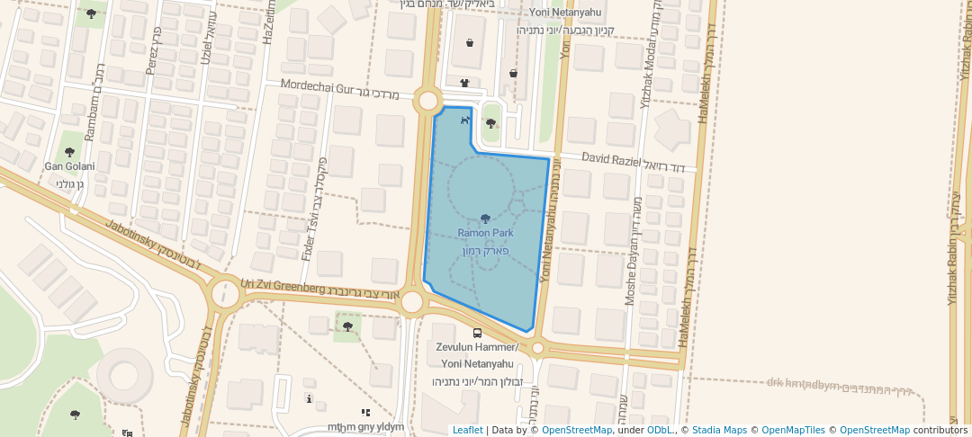 walking in Ramon Park map in Giv'at Shmu'el