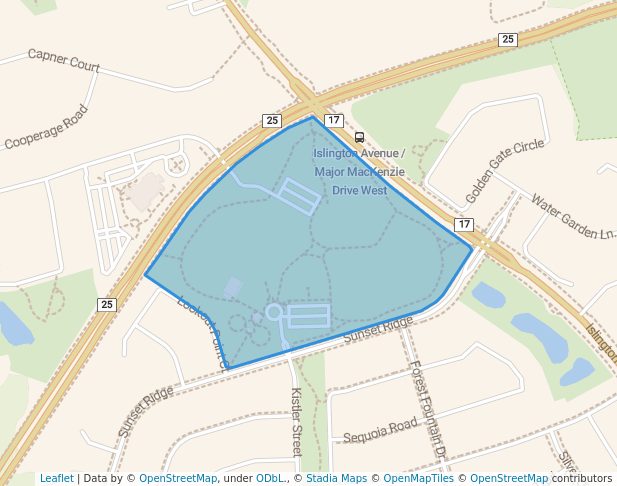 walking in Sonoma Heights Community Park map in Vaughan