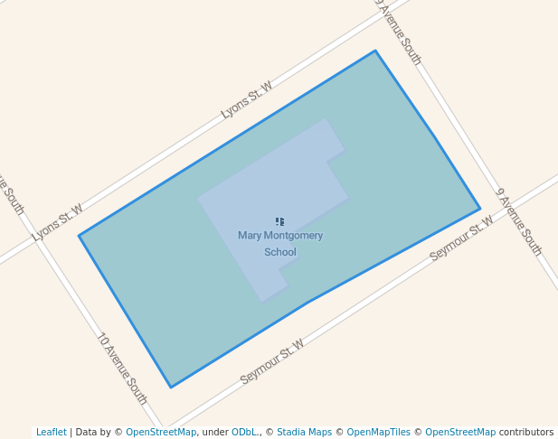 walking in Mary Montgomery School map in Virden