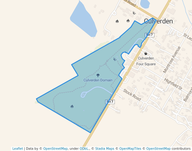 walking in Culverden Domain map in Culverden