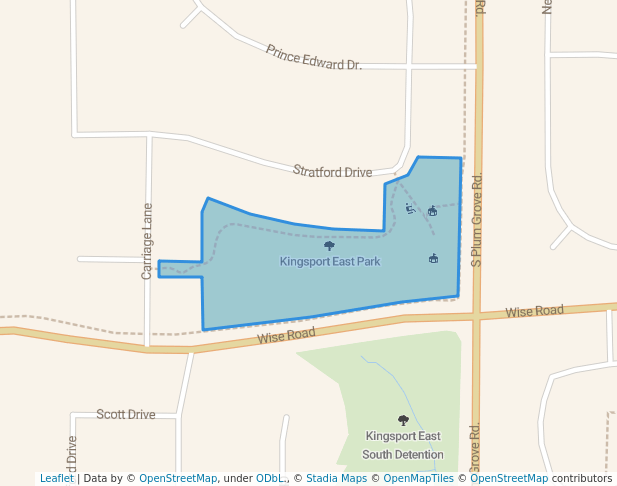 walking in Kingsport East Park map in Schaumburg