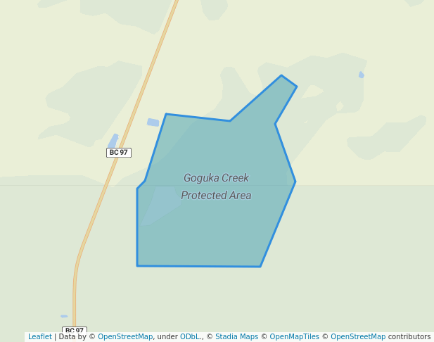 walking in Goguka Creek Protected Area map in Fort Nelson