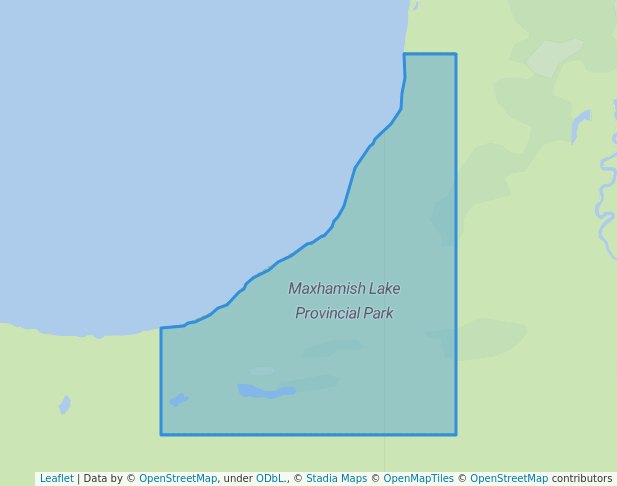 walking in Maxhamish Lake Provincial Park map in Fort Nelson