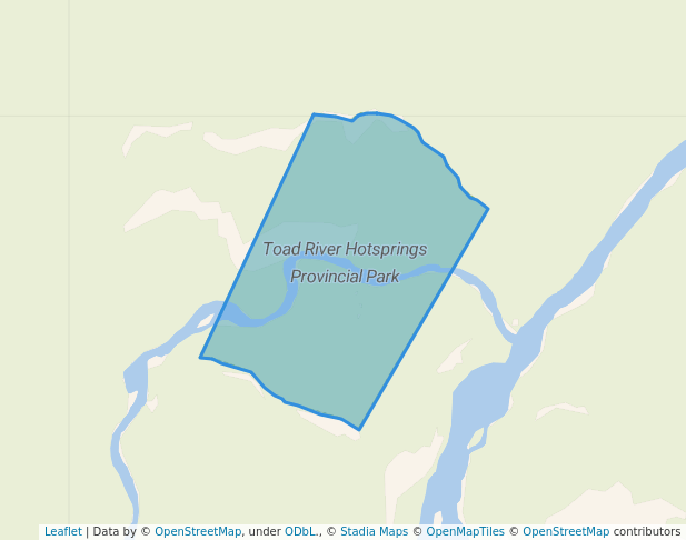 walking in Toad River Hotsprings Provincial Park map in Toad River