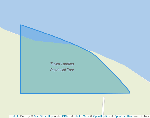 walking in Taylor Landing Provincial Park map in Taylor