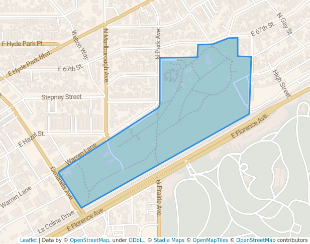 walking in Edward Vincent Jr. Park map in Inglewood