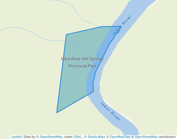 walking in Iskut River Hot Springs Provincial Park map in Iskut