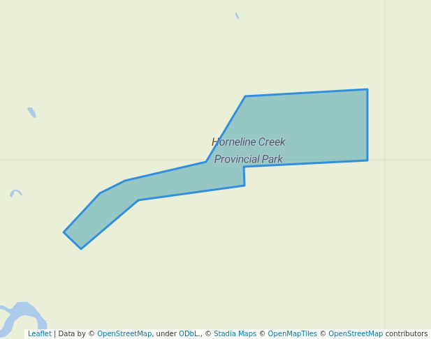 walking in Horneline Creek Provincial Park map in Muncho Lake