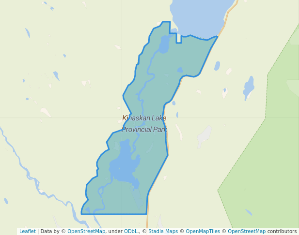 walking in Kinaskan Lake Provincial Park map in Iskut