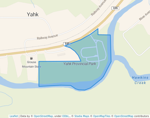 walking in Yahk Provincial Park map in Yahk