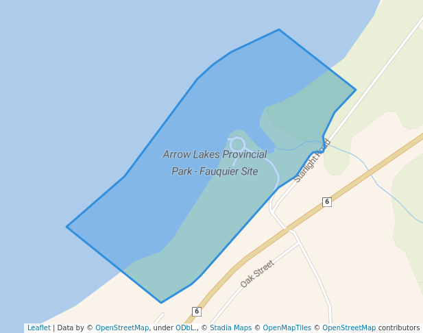 walking in Arrow Lakes Provincial Park - Fauquier Site map in Fauquier
