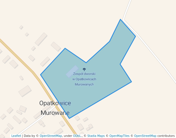 walking in Zespół dworski w Opatkowicach Murowanych map in Opatkowice Murowane