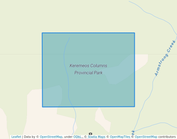 walking in Keremeos Columns Provincial Park map in Keremeos