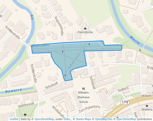 walking in Wilhelmsplatz map in Herford