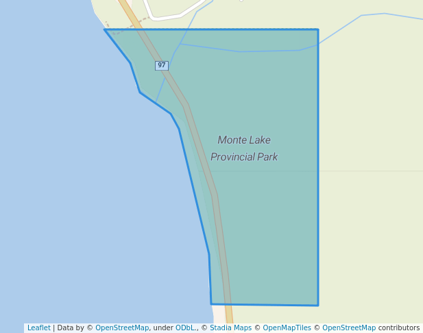 walking in Monte Lake Provincial Park map in Monte Lake