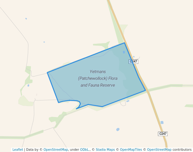 walking in Yetmans (Patchewollock) Flora and Fauna Reserve map in Patchewollock