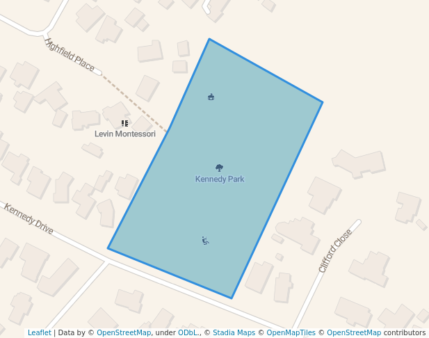 walking in Kennedy Park map in Levin