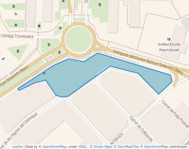 walking in Jardins de la Granota map in L'Hospitalet de Llobregat