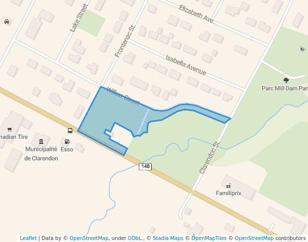 walking in Centennial Park map in Shawville