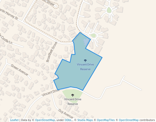 walking in Vincent Drive Reserve map in Levin