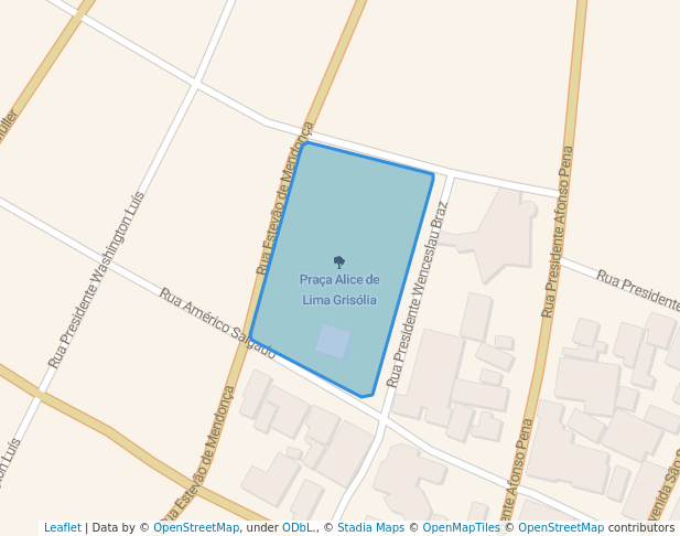 walking in Praça Alice de Lima Grisólia map in Cuiabá