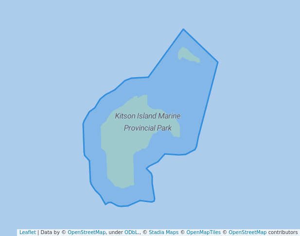 walking in Kitson Island Marine Provincial Park map in Port Edward