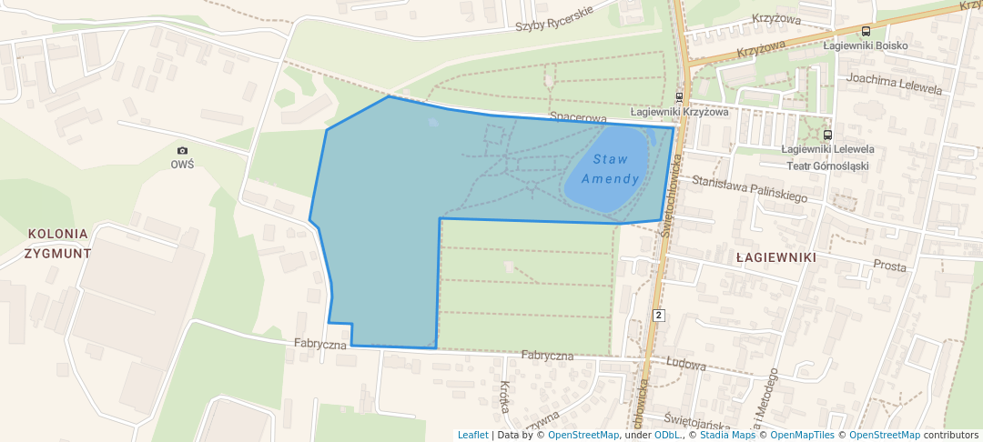 walking in Park Amendy map in Bytom