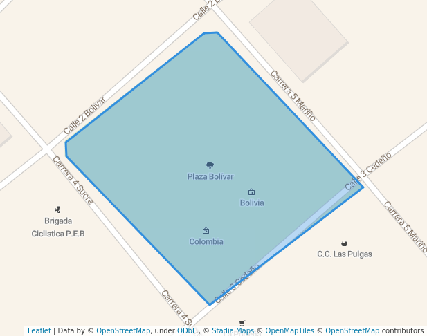 walking in Plaza Bolívar map in Ciudad Guayana