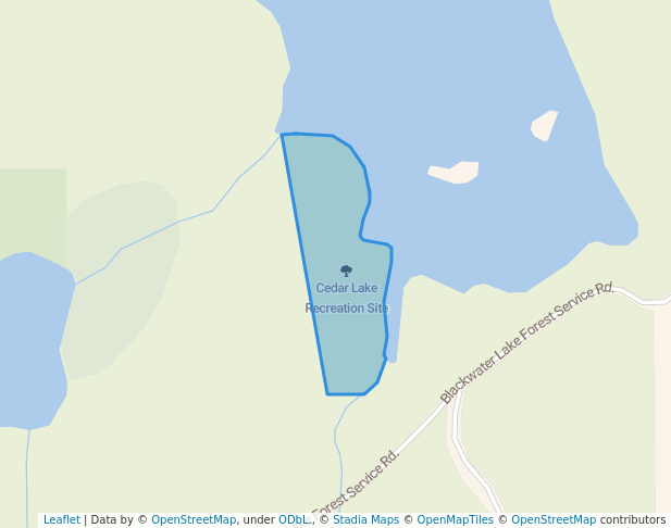 walking in Cedar Lake Recreation Site map in Heriot Bay