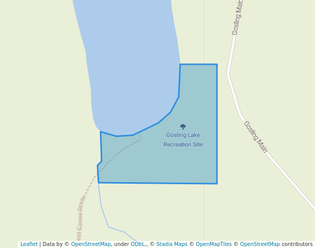 walking in Gosling Lake Recreation Site map in Campbell River