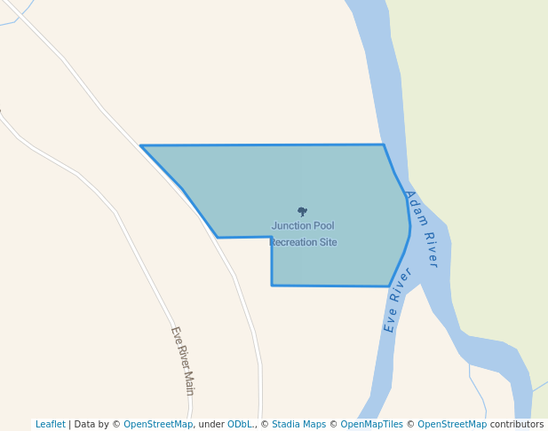 walking in Junction Pool Recreation Site map in Sayward