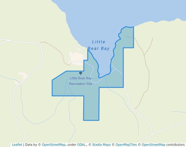 walking in Little Bear Bay Recreation Site map in Rock Bay