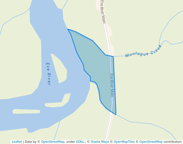 walking in Montague Creek Recreation Site map in Sayward