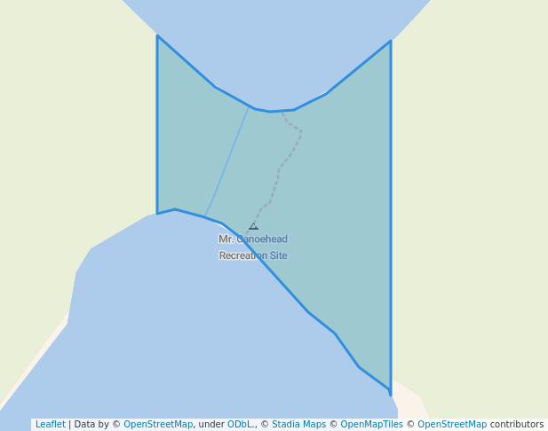 walking in Mr. Canoehead Recreation Site map in Heriot Bay