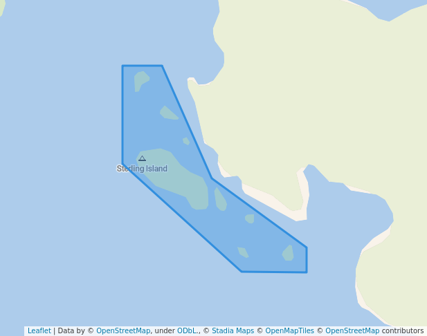 walking in Sterling Island Recreation Site map in Heriot Bay