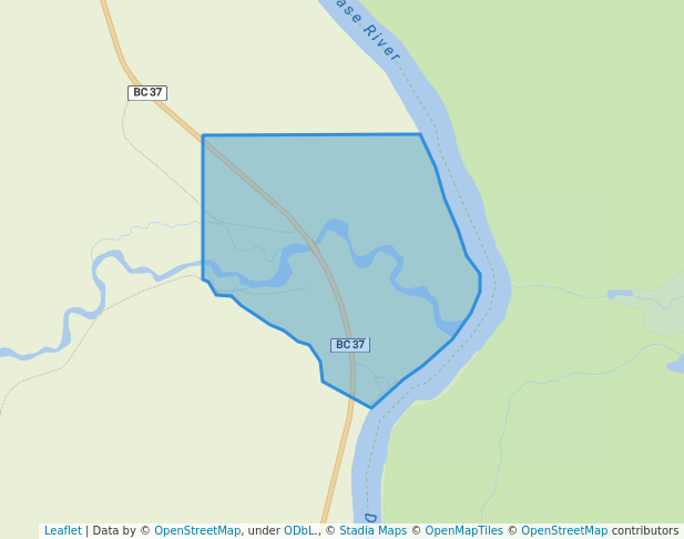 walking in French Creek Recreation Site map in Atlin