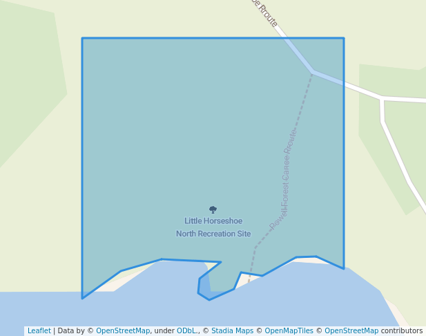 walking in Little Horseshoe North Recreation Site map in Van Anda